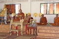 Buddhist monk is preaching to people. Royalty Free Stock Photo